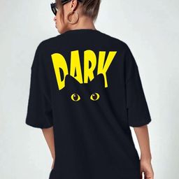 StyleCast Typography Printed Round Neck Oversized Cotton T-shirt-71