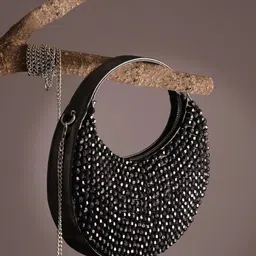 AQUATAN Women Embellished Half Moon Hobo Bag-image-88