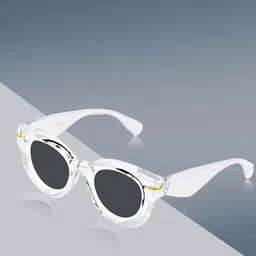 CELEBRITY SUNGLASSES Unisex Oval Sunglasses with UV Protected Lens CLSG-87017-03-55