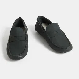 Marks & Spencer Men Solid Leather Regular Round Toe Loafers-picture-10