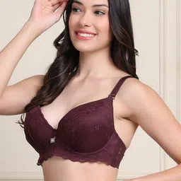 Quttos Floral Bra Full Coverage Underwired Lightly Padded image 2