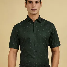 Allen Solly Men Slim Fit Spread Collar Micro Ditsy Printed Cotton Formal Shirt-image-53
