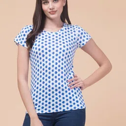 INUKA Women Polka Dot Printed T-shirt-image-48