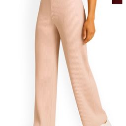 Fabflee Women Pack of 2 Striped Comfort Straight Fit Trousers-picture-9