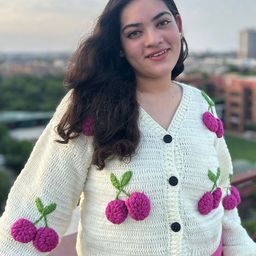 Velvery Women Floral Cardigan with Applique Detail-image-19