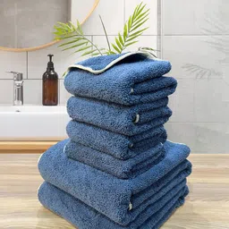 LABHAM Navy Blue Other 450 GSM Towel Set-17