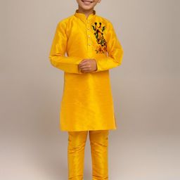 DEVOILER Boys Abstract Printed Mandarin Collar Straight Kurta-picture-14
