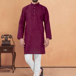 NEGRONI Geometric Woven Design Band Collar Pure Cotton Straight Kurta-image-38