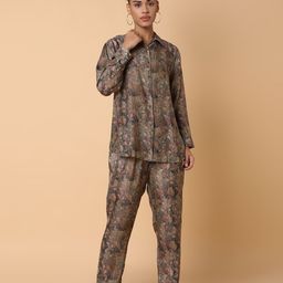 SHOWOFF Printed Shirt With Trouser Co-Ords-picture-30