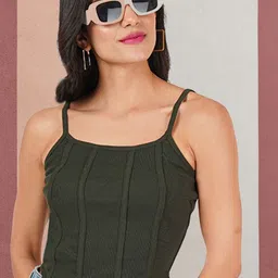 BAESD Women Self Design Cotton Fitted Crop Top-image-36