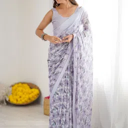 Moda Rapido Floral Poly Georgette Designer Block Print Saree-picture-42