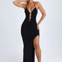 CLAFOUTIS Crepe A-Line Maxi Dress-image-95