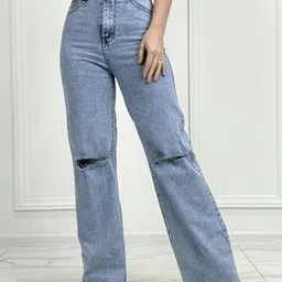 Aadvi Fashion Women Smart High-Rise Mildly Distressed Stretchable Jeans-picture-35
