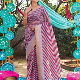Suha Striped Pure Cotton Saree-image-46