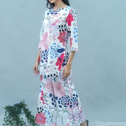 GO BOUJEE Floral Printed Tunic With Trouser Co-Ords-picture-0