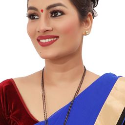 Knigght Angel Jewels Gold-Plated Kundan-Studded & Beaded Mangalsutra With Earrings-15