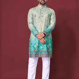 LADY BERRY Men Floral Printed Sequinned Shadow Work Kurta-picture-40