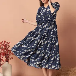 Jash Creation Print Applique Crepe Fit & Flare Maxi Dress-picture-46
