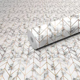 DeCorner Grey & White Printed Self Adhesive Wallpaper-picture-12