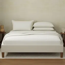 Boutique Living India White Pure Cotton 400 TC King Bedsheet Set - 2.74 m x 2.74 m-picture-30