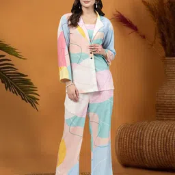 all about you Printed Notched Lapel Blazer & Trousers With Top Co-Ords-image-25