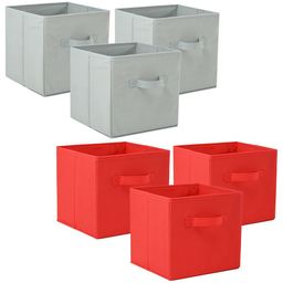 Kuber Industries Red & Grey 6 Pieces Drawer Organisers-3