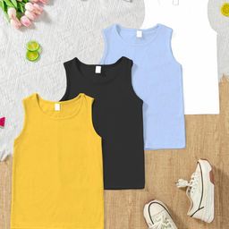 BAESD Girls Pack of 4 Ribbed Round Neck Tank Top-picture-26