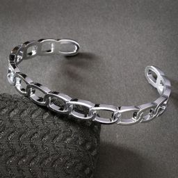 Anouk Men Silver-Plated Cuff Bracelet-image-58