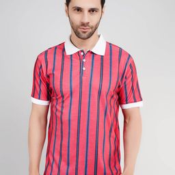Valencia Fashion Men Striped Polo Collar T-shirt-image-68