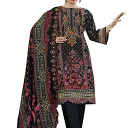 DRAVINAM Trends Embroidered Pure Cotton Unstitched Dress Material-picture-26
