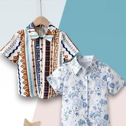 VANI COUTURE Pack of 2 Polycotton Printed Shirts-image-69