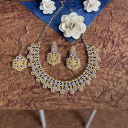 VATSALYA creation Alloy Gold- plated Yellow Jewellery Set-image-82