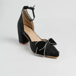 PURPLEHUNT Women Block Sandals with Bows-picture-10