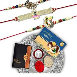 DeoDap Rakhi With Chocolate & Greeting Card Gift Set-image-12