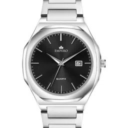 EMPERO Men Dial & Stainless Steel Straps Analogue Watch EAB219 Black Dial Silver Chain-picture-19