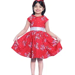 Wish little Girls  Floral Printed Gathered  A-Line Dress Comes with a belt-image-27