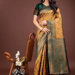 Astita Ethnic Motifs Woven Design Zari Saree-image-2