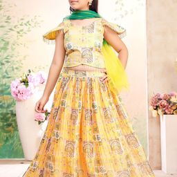 Aarika Girls Embroidered Beads and Stones Ready to Wear Lehenga & Blouse With Dupatta-picture-41