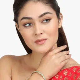 Adwitiya Collection Set of 2 Gold-Plated Artificial Stones and Beads Studded Bangles image 5