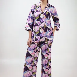 BUTA BUTI Floral Printed V-Neck Top With Trousers Co-Ords-image-6