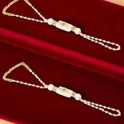 OOMPH Set Of 2 Artificial Stones Studded And Beaded Ring Bracelet-image-31