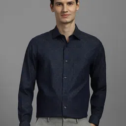 Louis Philippe Floral Printed Spread Collar Slim Fit Formal Cotton Shirt-picture-48