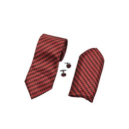 RARE COMBEE GROUP Men Accessory Gift Set of Necktie with Pocket Square & Cufflinks-image-45