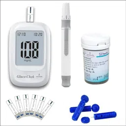 Cityhealth Gluco Chek 5ec Glucometer with 50 Strips,10 Lancet & Lancing Device Free Pouch- 50 Glucometer Strips-10