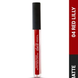 Iba Festa Transfer-Proof Matte Liquid Lipstick - 5 ml Shade - Red Lilly - 04-44