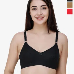 College Girl Women Pack of 3 Solid Full Coverage Non Padded Non-Wired Everyday Bra-image-46