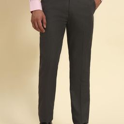 Cantabil Men Comfort Self Design Regular Fit Formal Trousers-picture-35