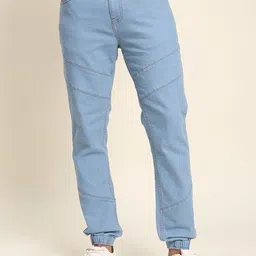The Roadster Lifestyle Co Men Denim Cut & Sew front Detail Jogger Jeans-image-29