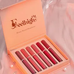 FEELHIGH Set Of 6 Matte Liquid Lipstick-15ml-Set A 01, 02, 03, 04, 05, 06 image 1