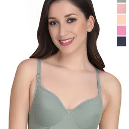 Liigne Pack Of 5 Full Solid Full Coverage Lightly Padded Everyday Bra-picture-11